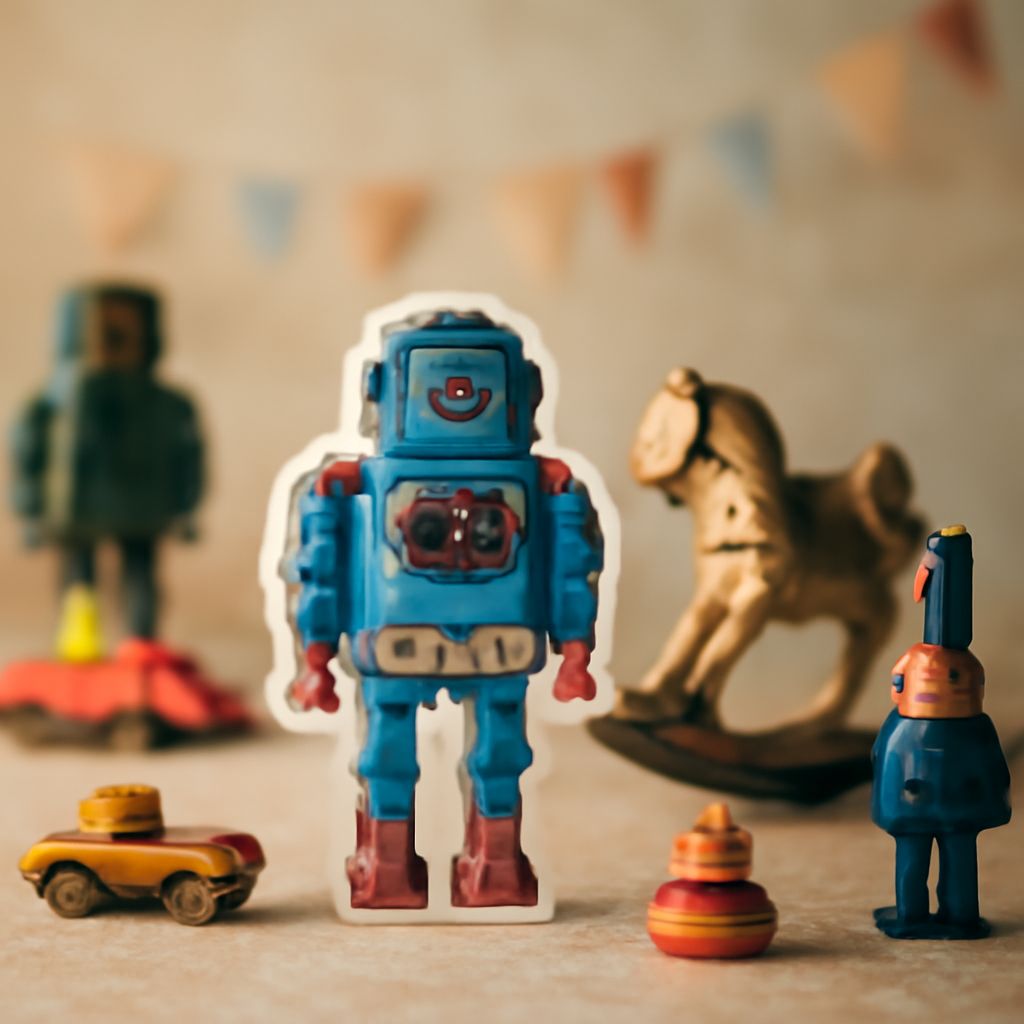 Robot stickers and papercraft robots in soldering