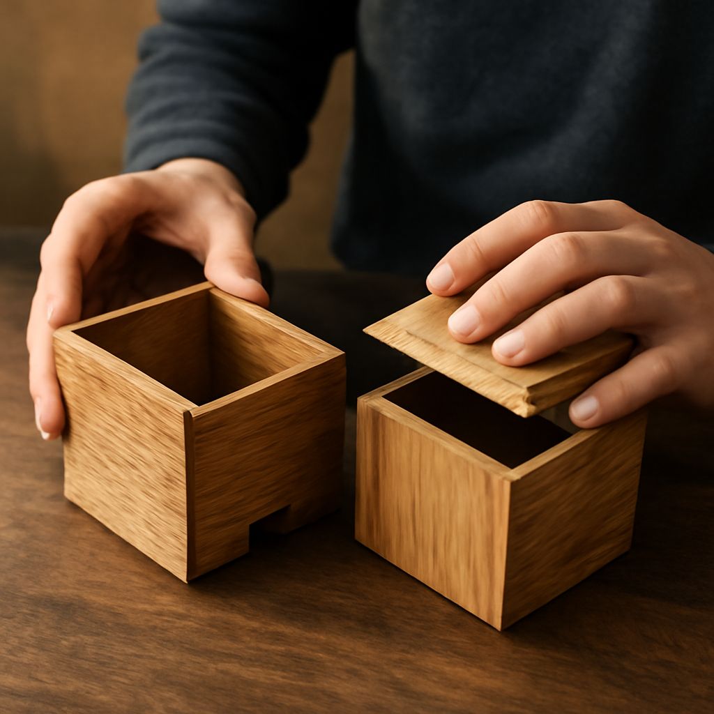 Intricate wooden puzzle box and wood puzzle box designs