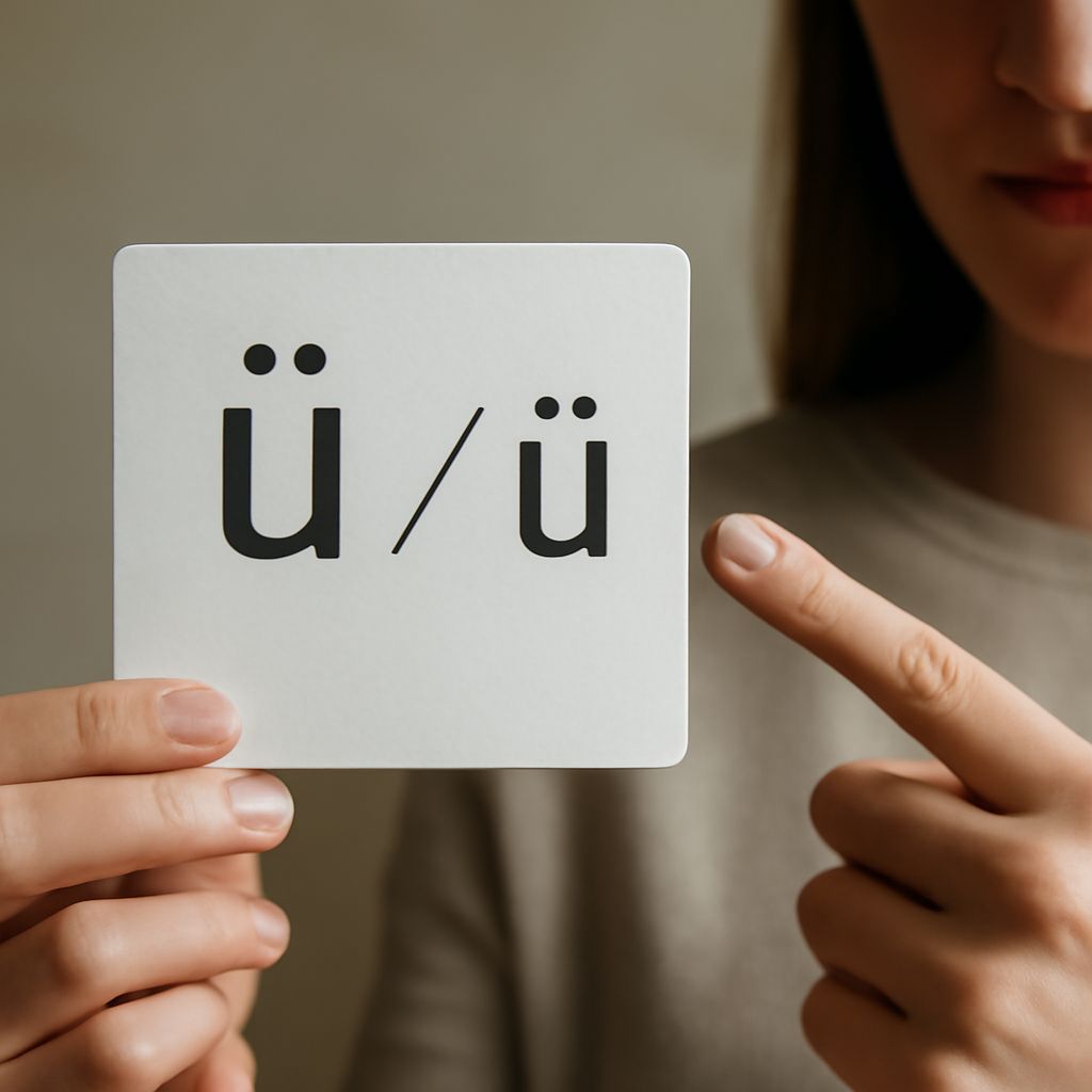 Illustration of u umlaut and u with umlaut